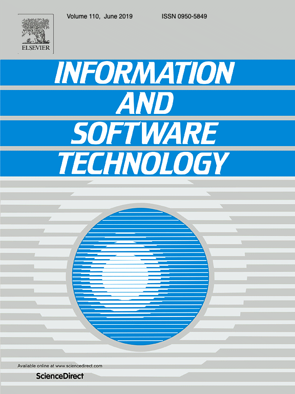 Cover of Information and Software Technology Journal, Vol. 110